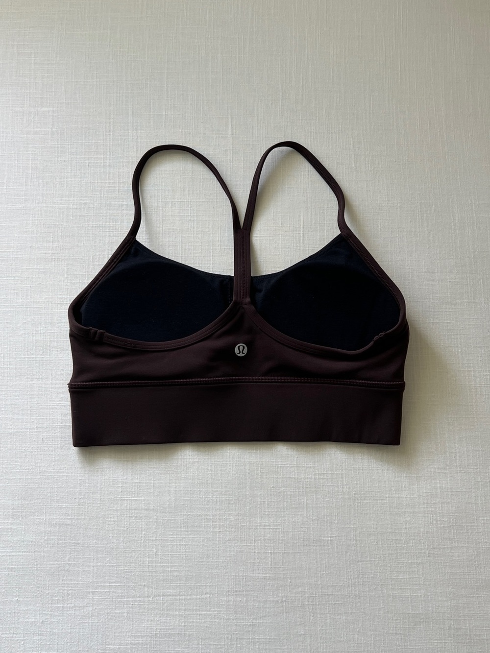 RARE Lululemon Flow Y Bra *Nulu Long Line Espresso Brown - Size 8 Yoga Pilates - Picture 2 of 4